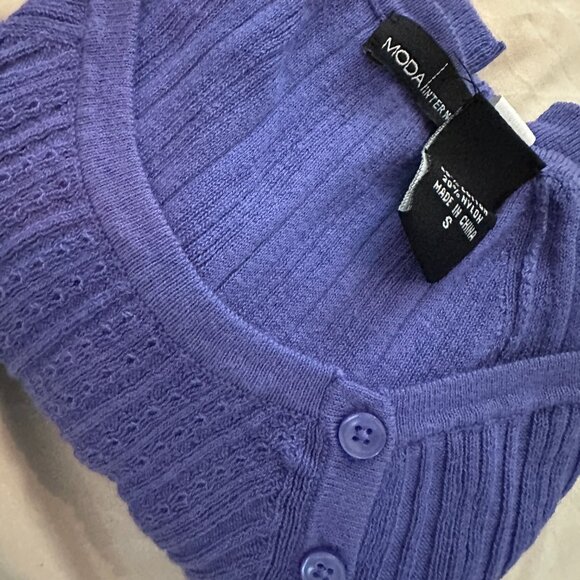 Moda International Purple Sweater - Size Small - Picture 2 of 7